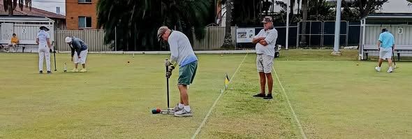 Players competing in the AC Metropolitan Pennants final at Stephens Croquet Club